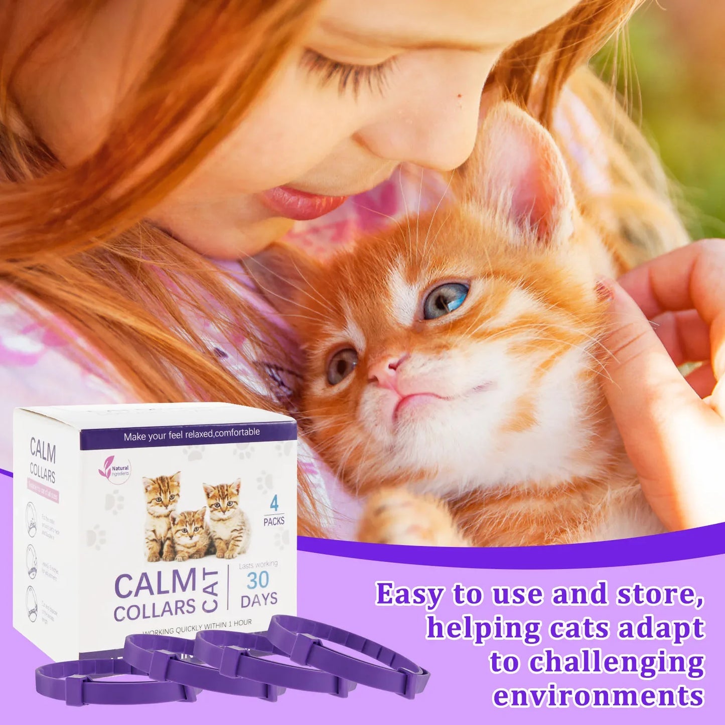 Trimmable Waterproof Cat Calm Collar