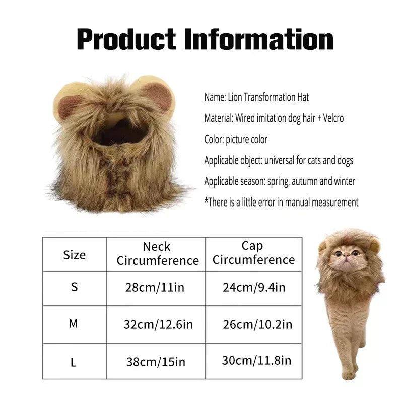 Lion Mane Cat Wig Hat