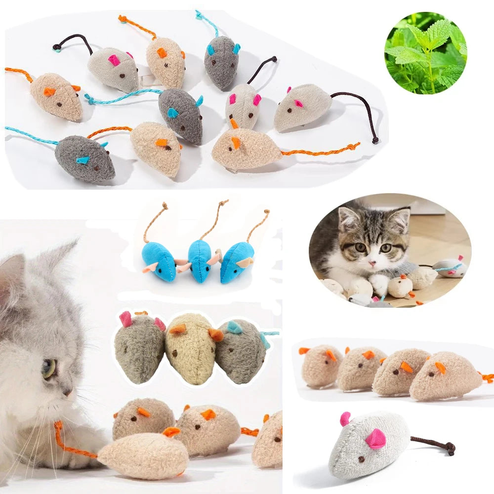 3-200 Pcs Rattle Cat Mouse Toys