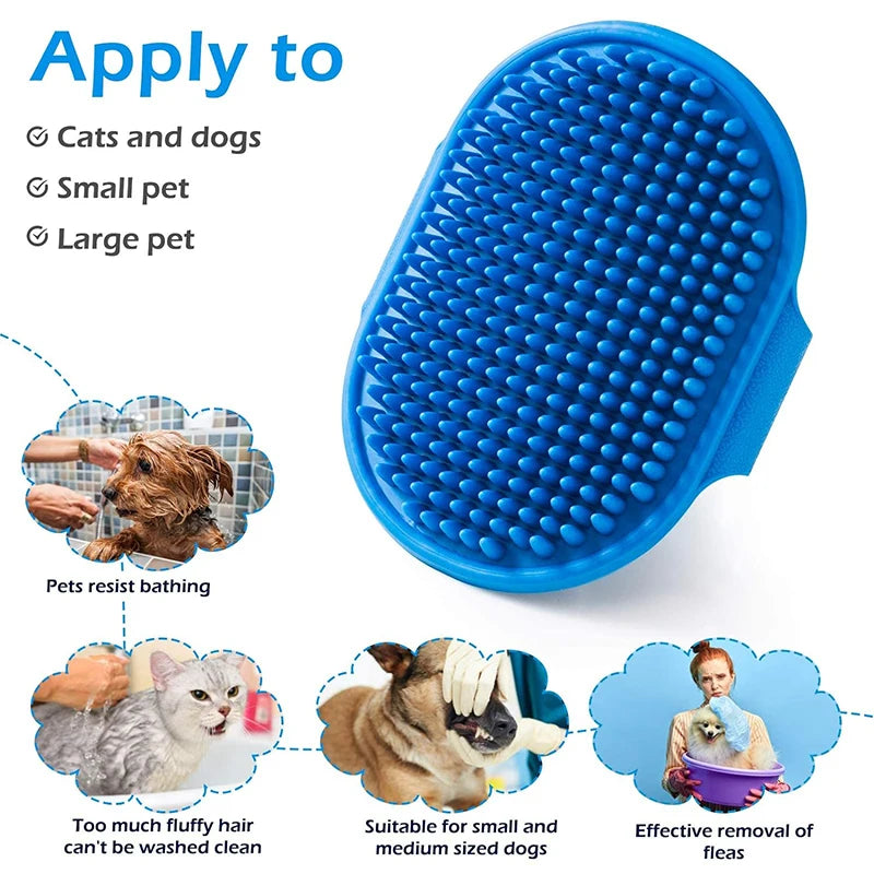 Pet Shampoo Comb Soft Rubber