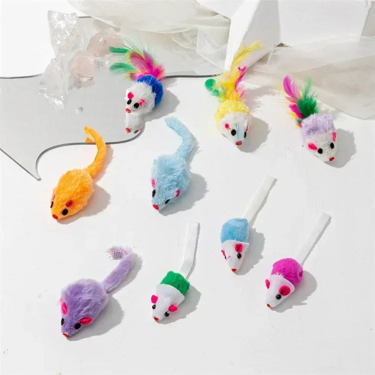 3-200 Pcs Rattle Cat Mouse Toys