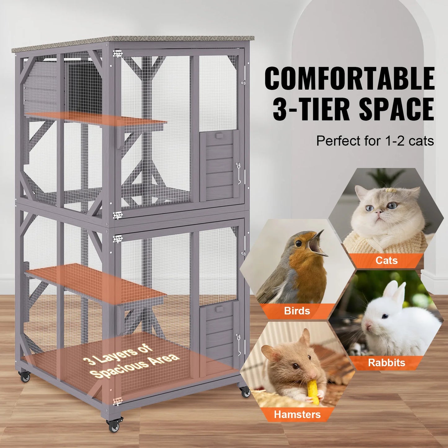 3/7 Tier Large Catio Playpen House